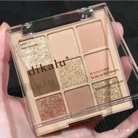 9 Color Eyeshadow Earth Tones Palette, Nude, Beige, Brown, Matte, Shimmer, Pearl - Picture 2 of 4